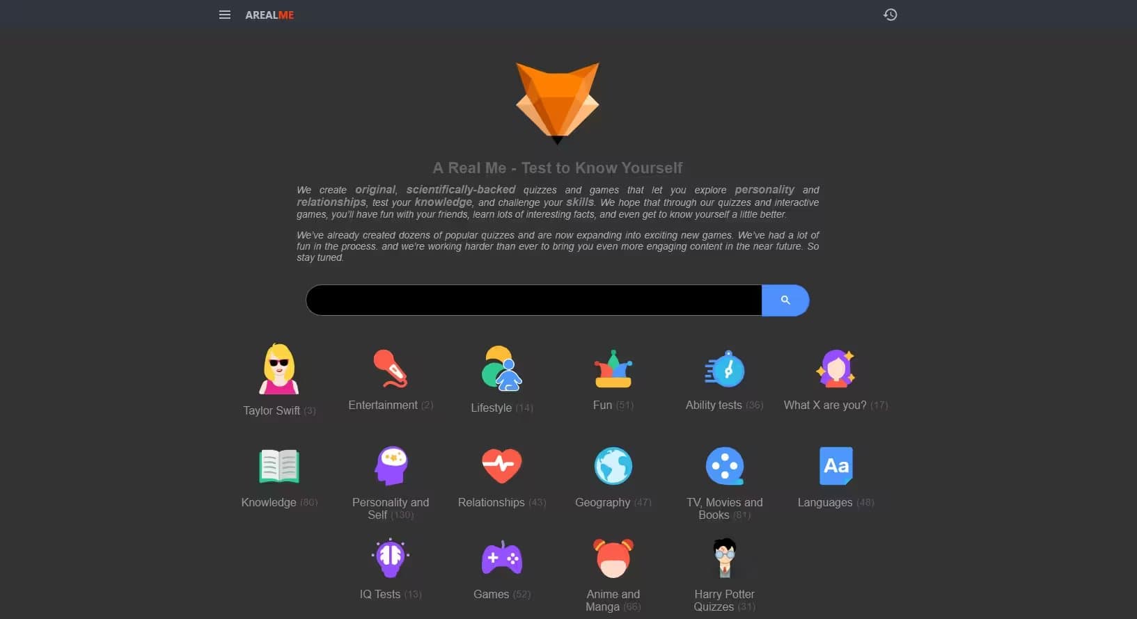 Arealme - اختبار لتعرف نفسك