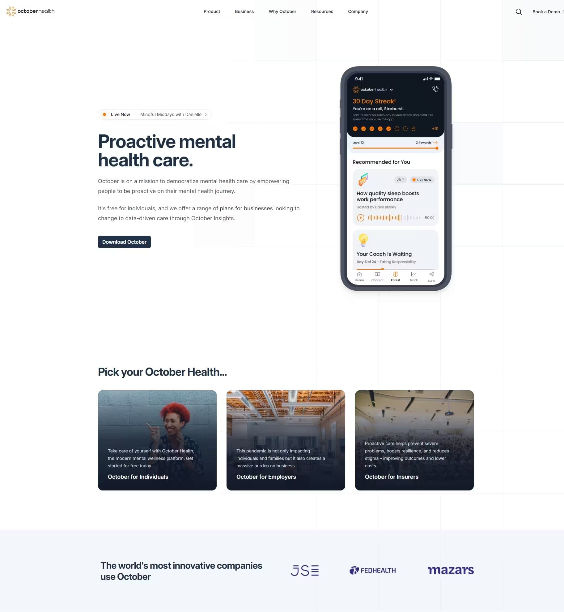 October Health | Proactive mental care for all - EAP