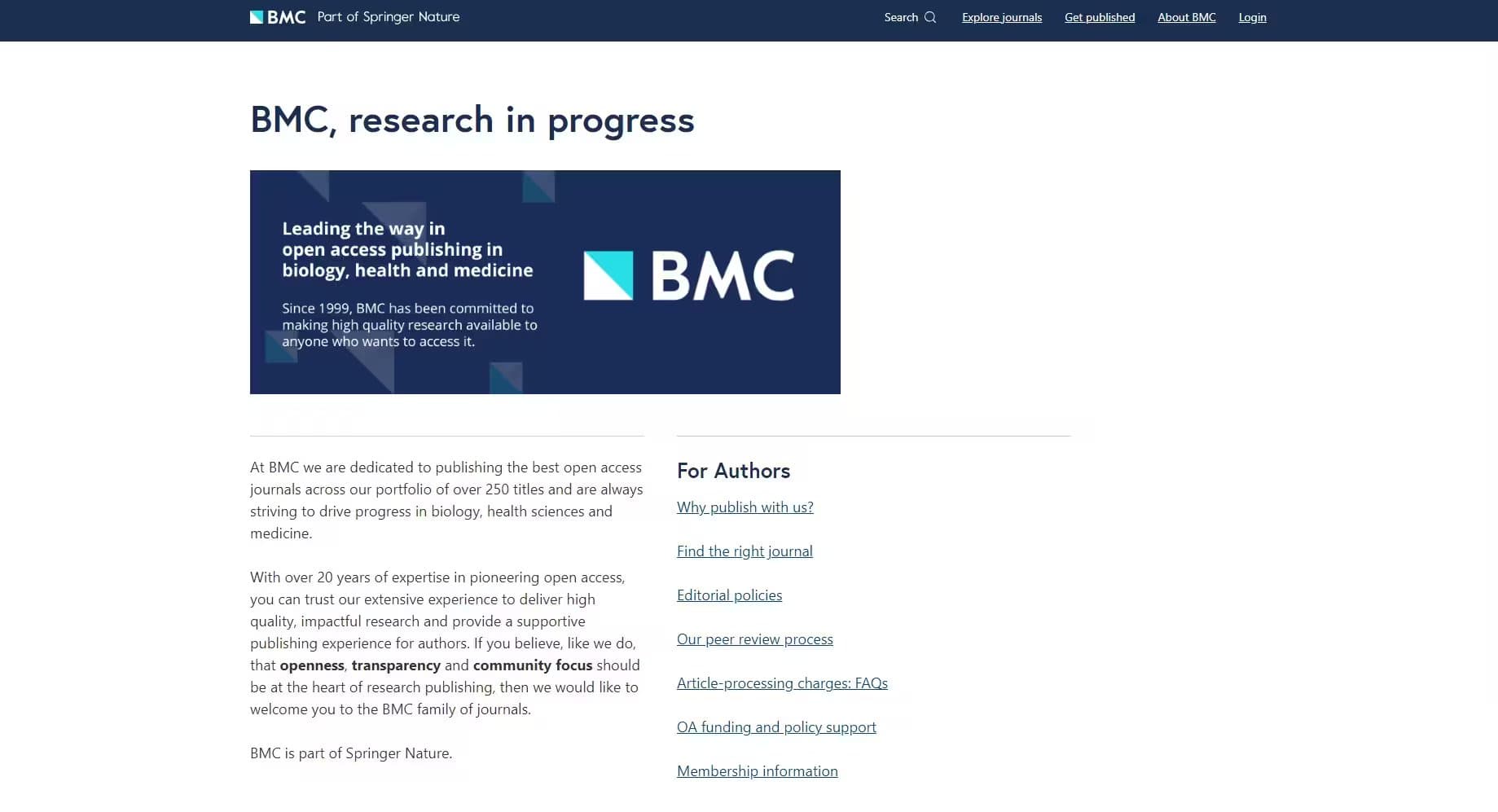 BMC (BioMed Central) | Part of Springer Nature