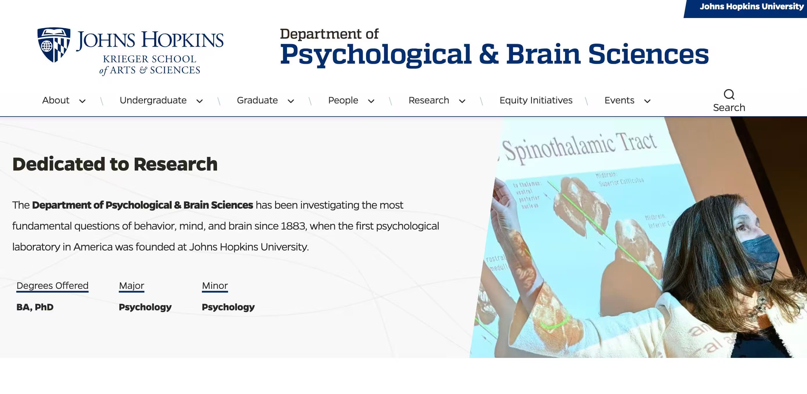 Johns Hopkins University - Department of Psychological and Brain Sciences