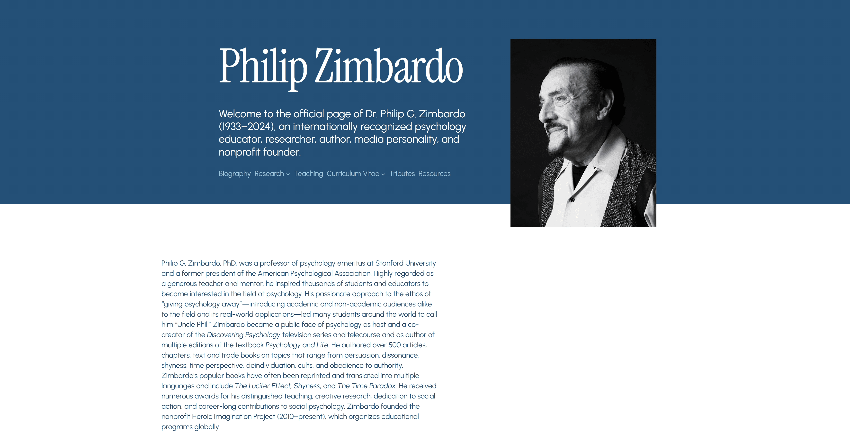 Philip G. Zimbardo - The official page of Dr. Philip G. Zimbard