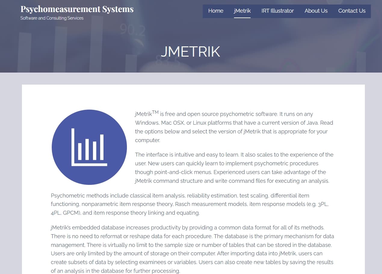 jMetrik Download - Open Source Psychometric Software