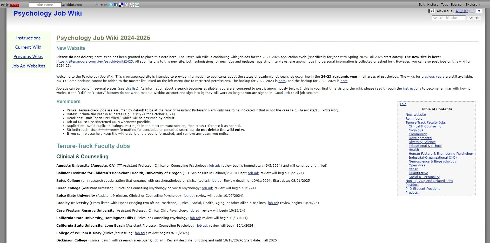 Psychology Job Wiki 2024-2025-NOW - Psychology Job Wiki