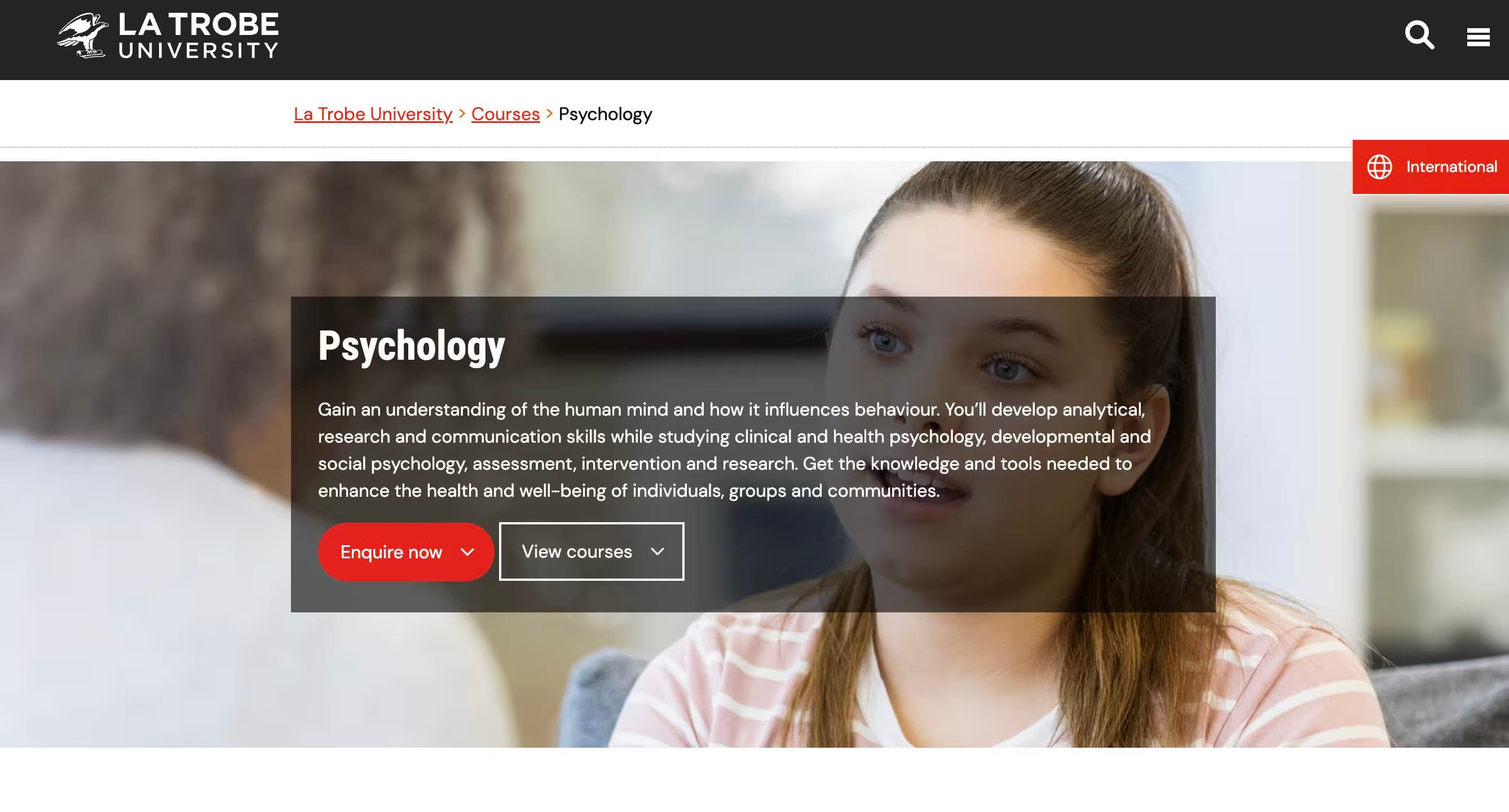 Psychology, Degrees & Courses - La Trobe University