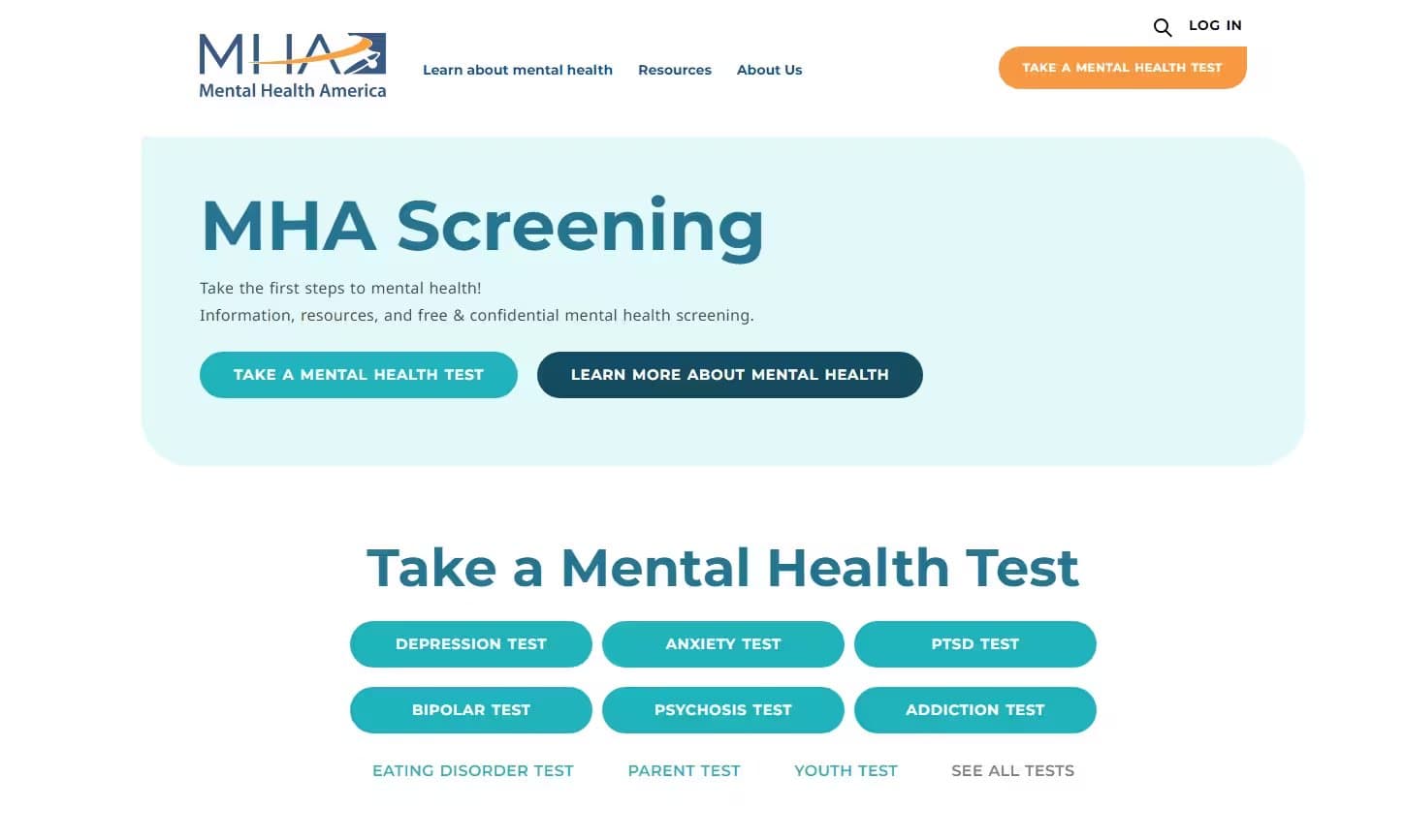 MHA Screening - Mental Health America(MHA) - Mental Health Tests and Resources