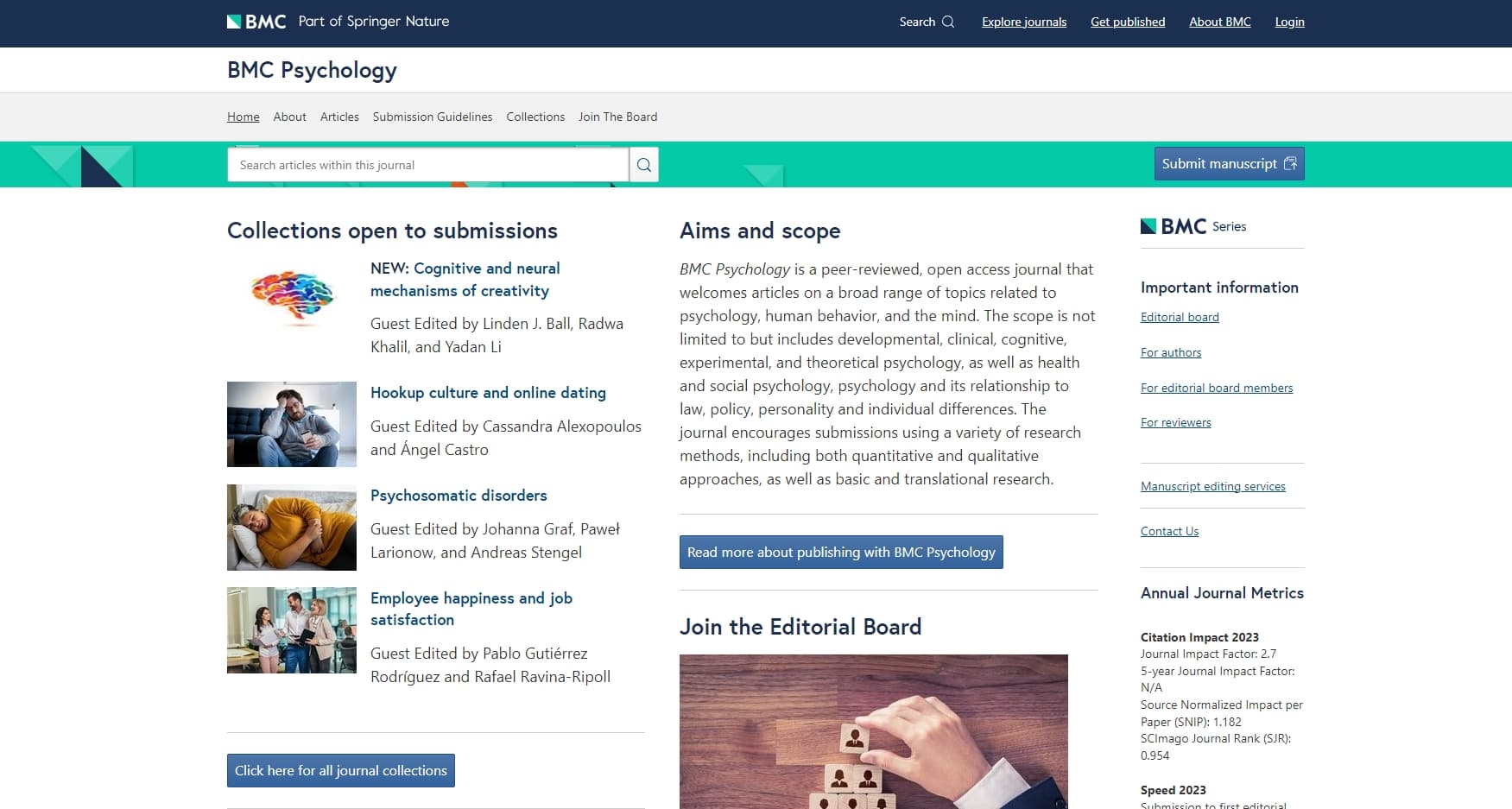 BMC Psychology - Open Access Journal on Psychology, Human Behavior, and Mind