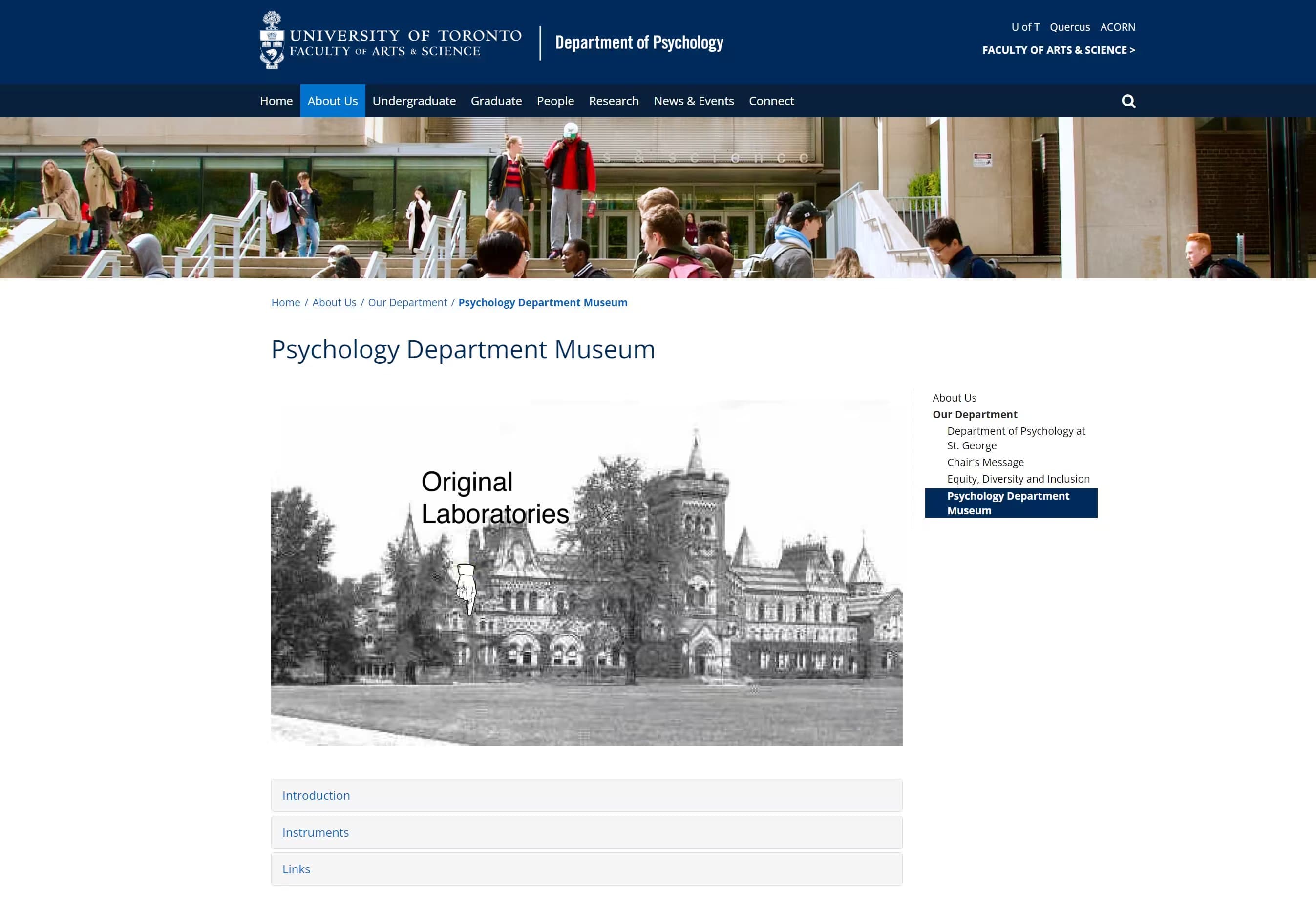 University of Toronto Psychology Museum - Exploring the Heritage of Psychological Science