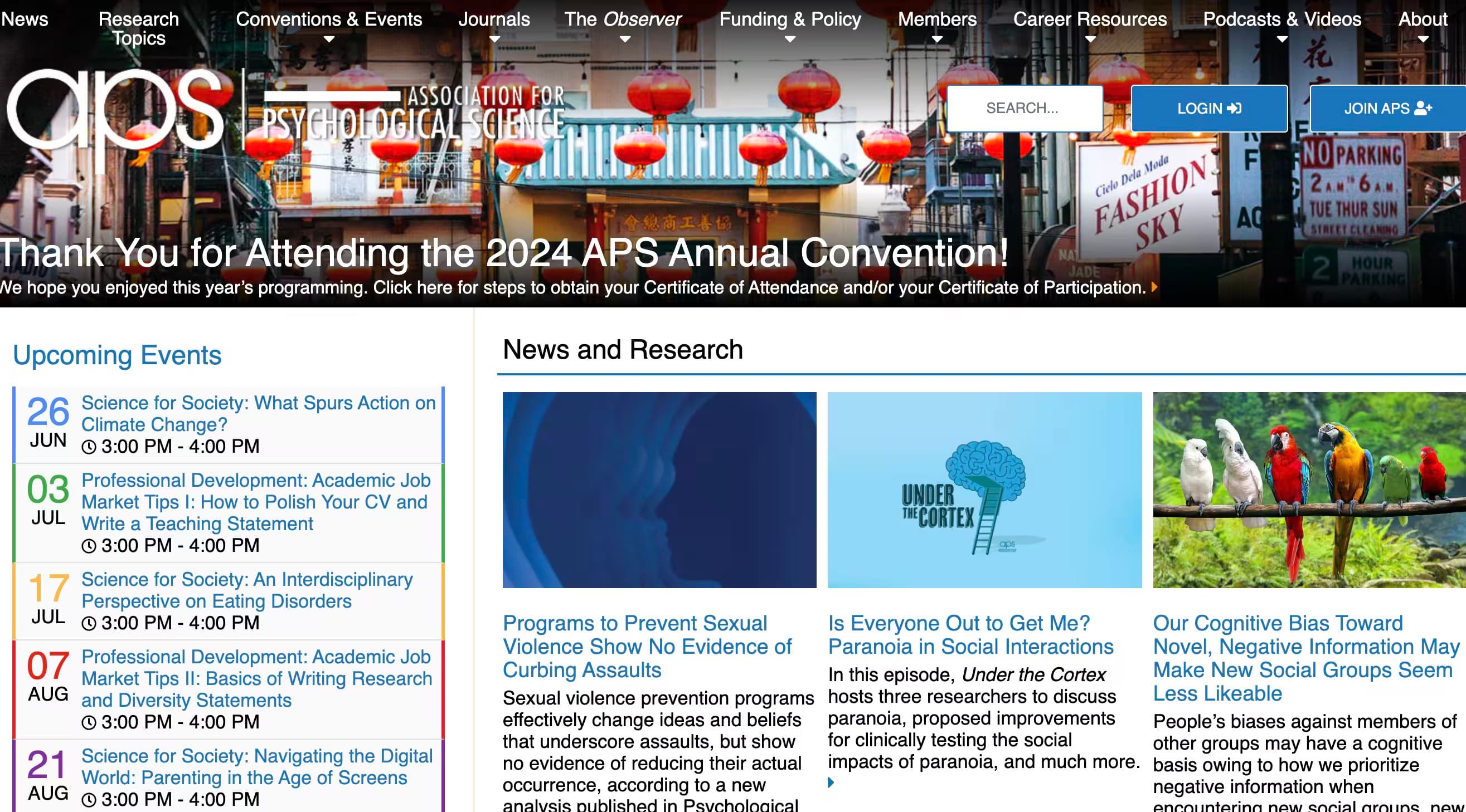 Association for Psychological Science (APS)
