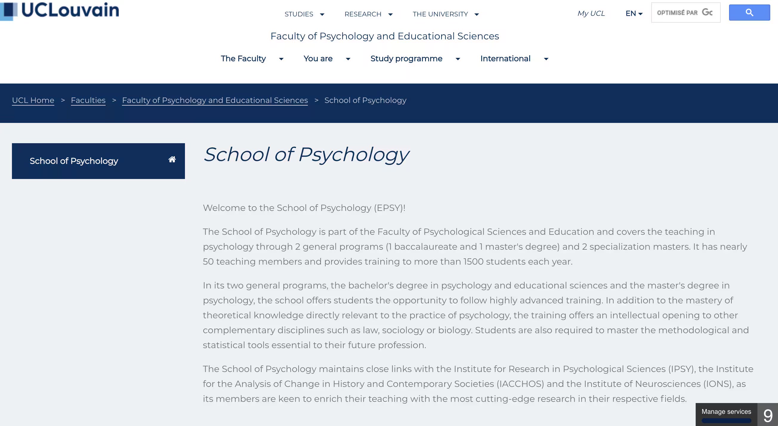 UCLouvain School of Psychology
