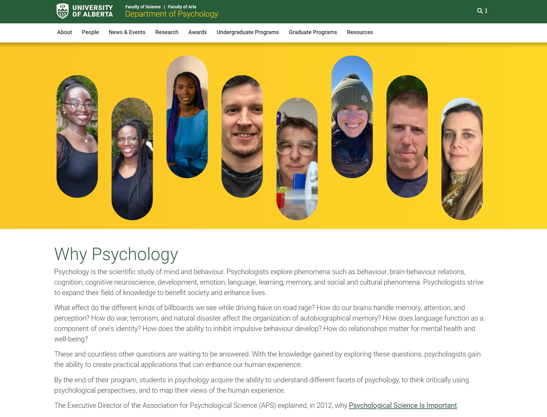Department of Psychology | University of Alberta