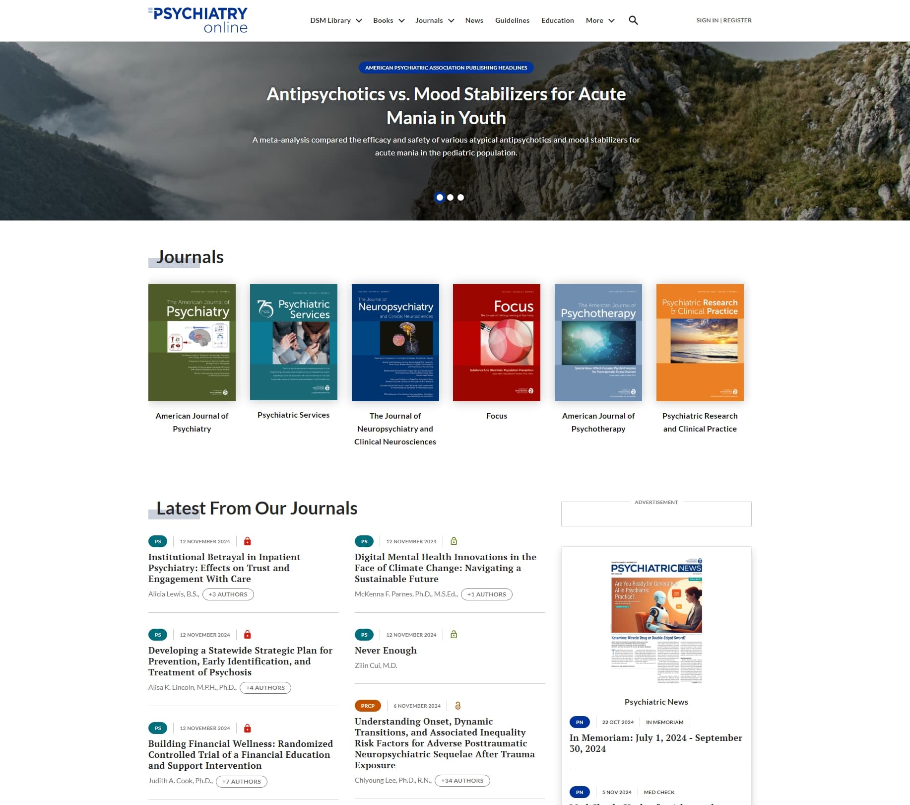 PsychiatryOnline - Leading source for psychiatric resources, journals, and research