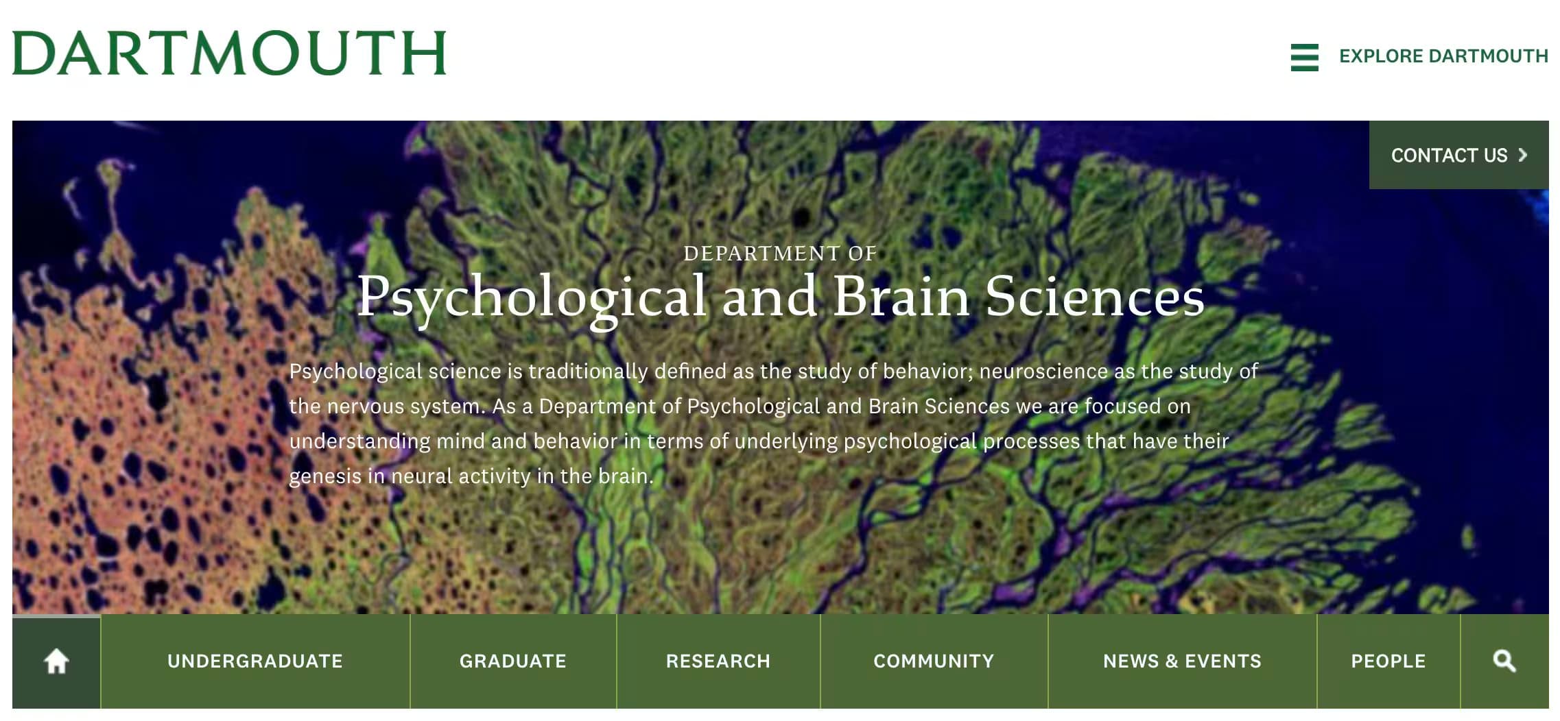 Dartmouth University Department of Psychology