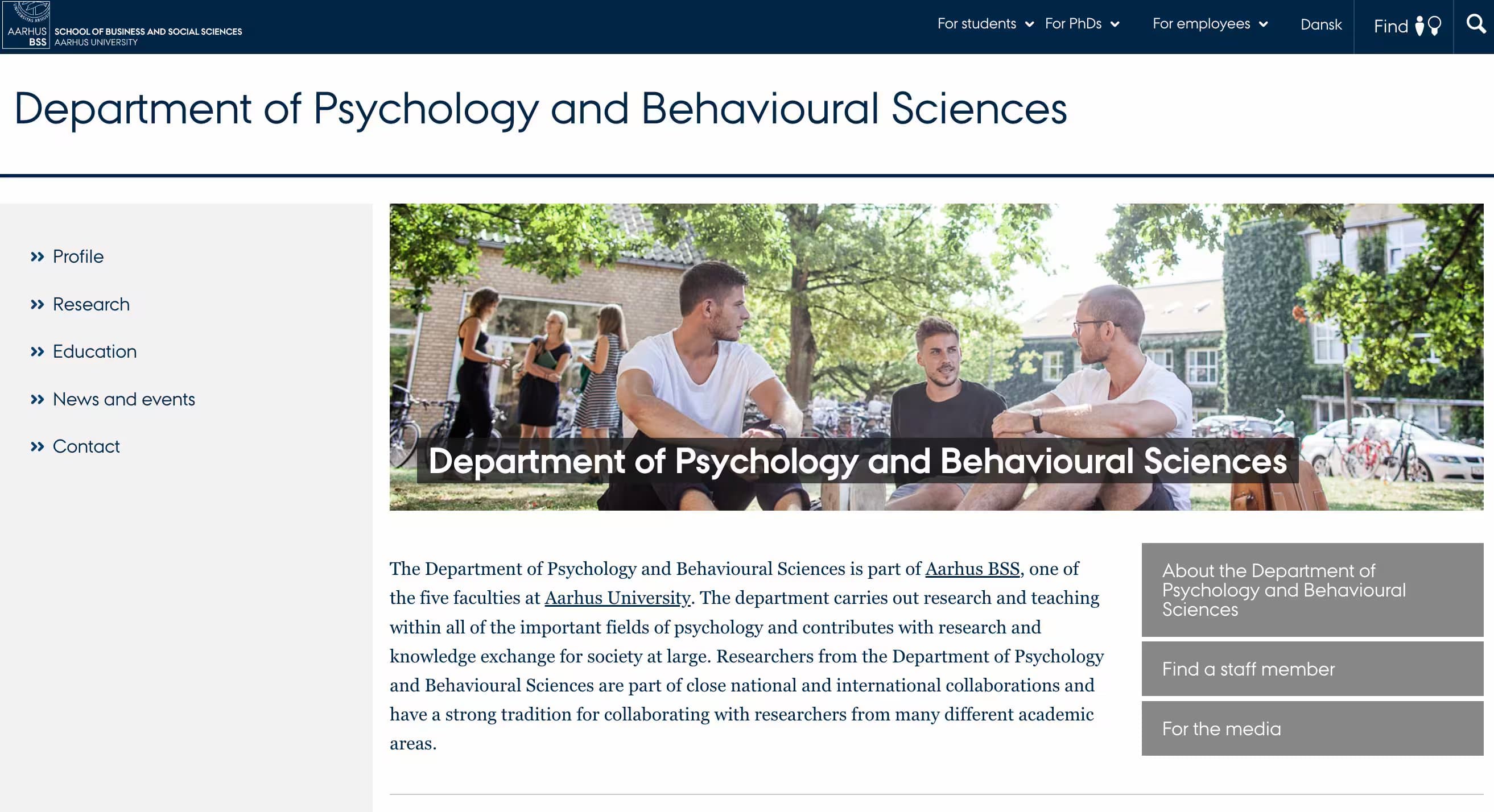 Aarhus BSS Department of Psychology and Behavioural Sciences