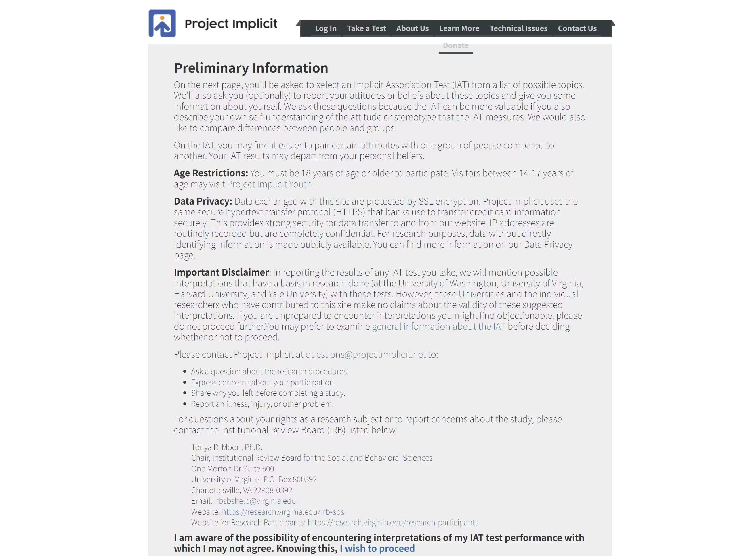 Implicit Association Test  - Harvard University
