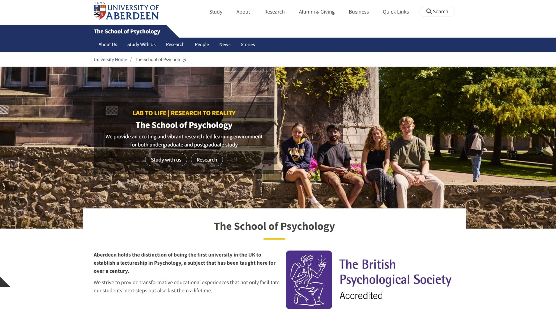 The School of Psychology - The University of Aberdeen