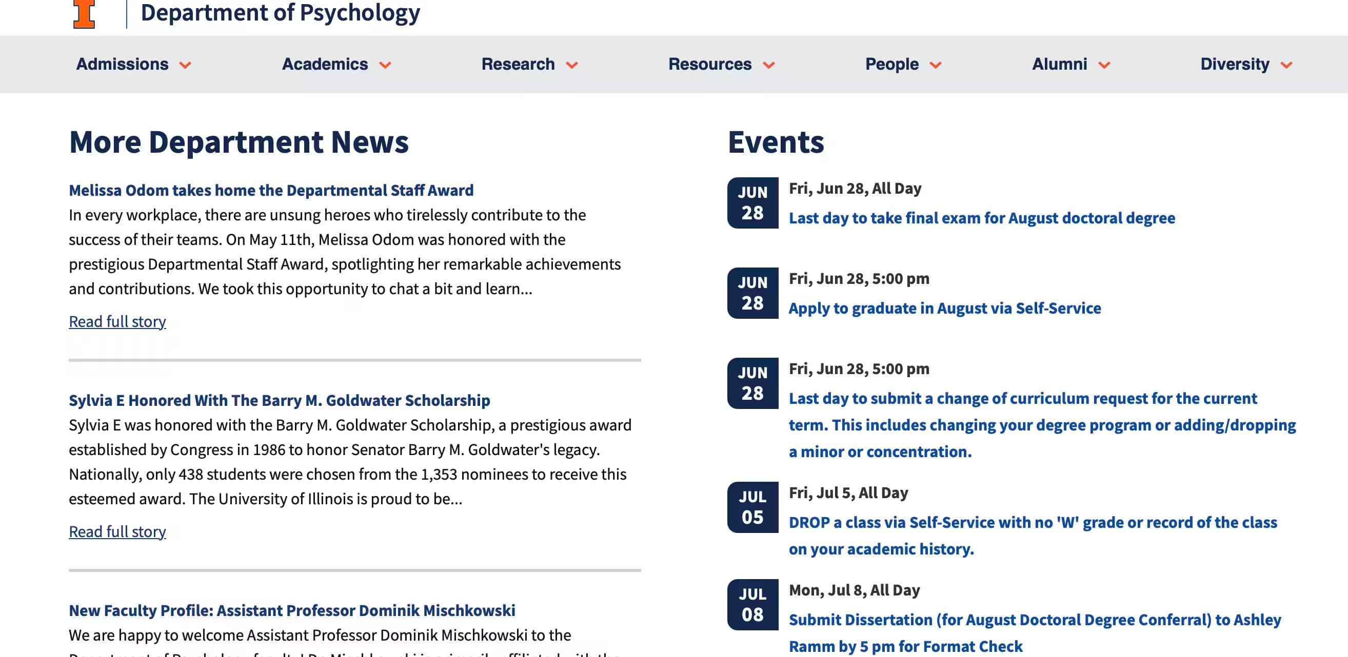 University of Illinois Urbana-Champaign Department of Psychology