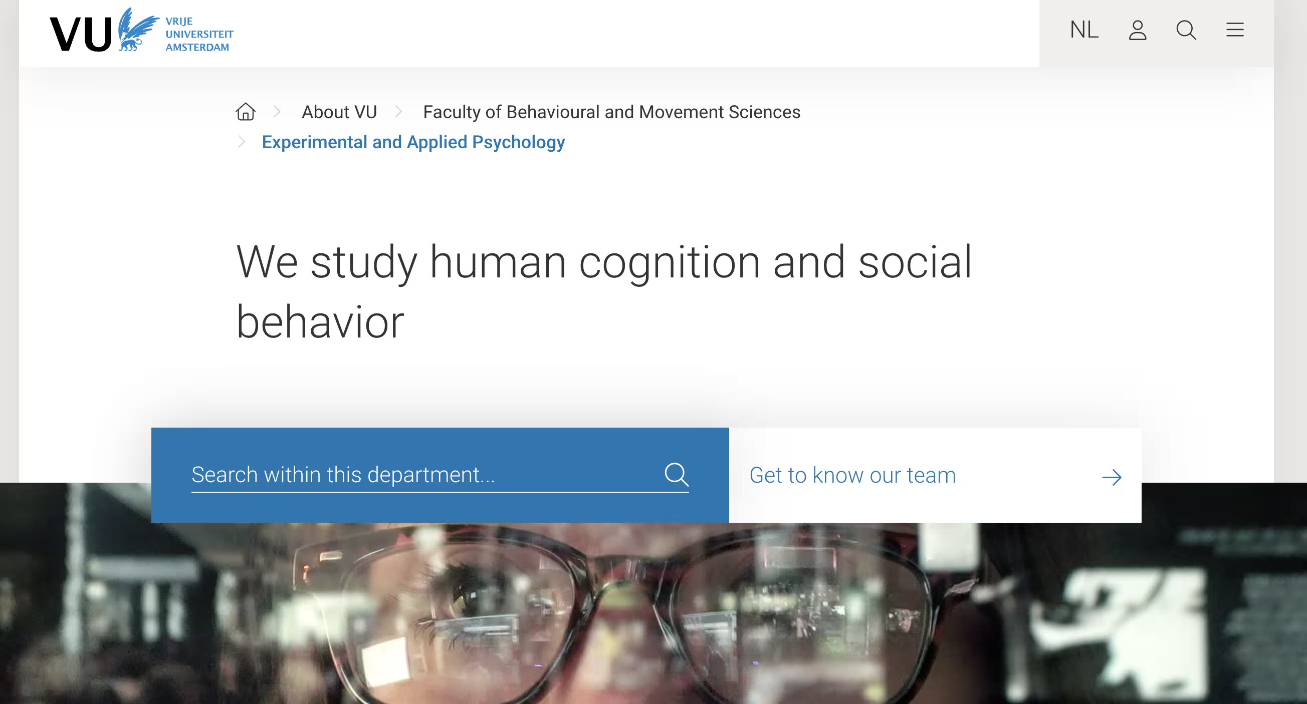 Vrije Universiteit Amsterdam Department of Experimental and Applied Psychology