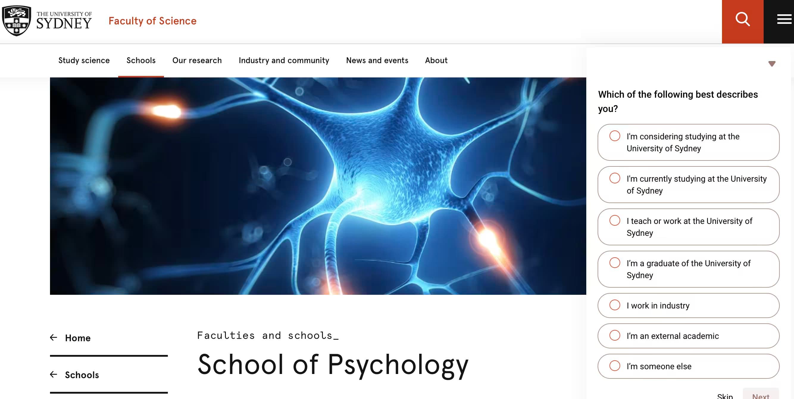 The School of Psychology at the University of Sydney
