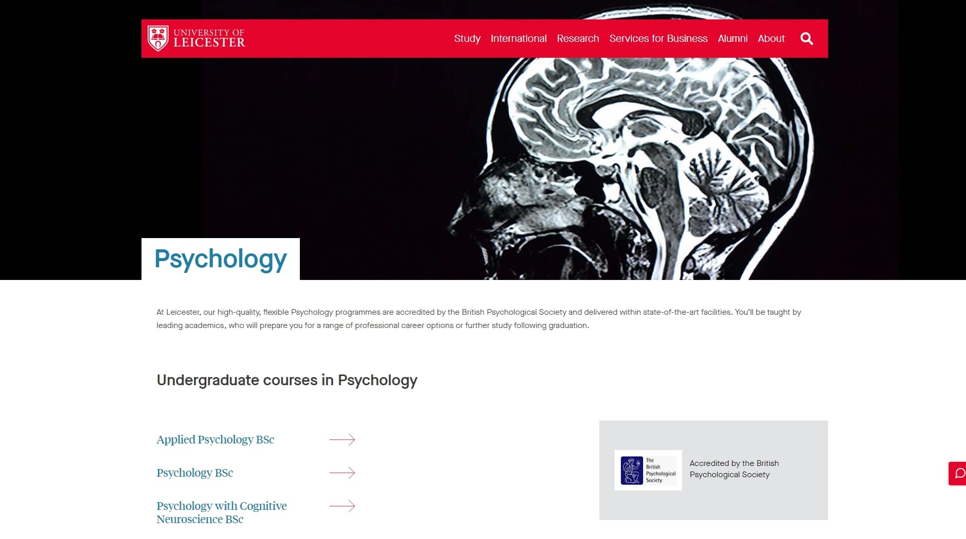 Psychology - University of Leicester