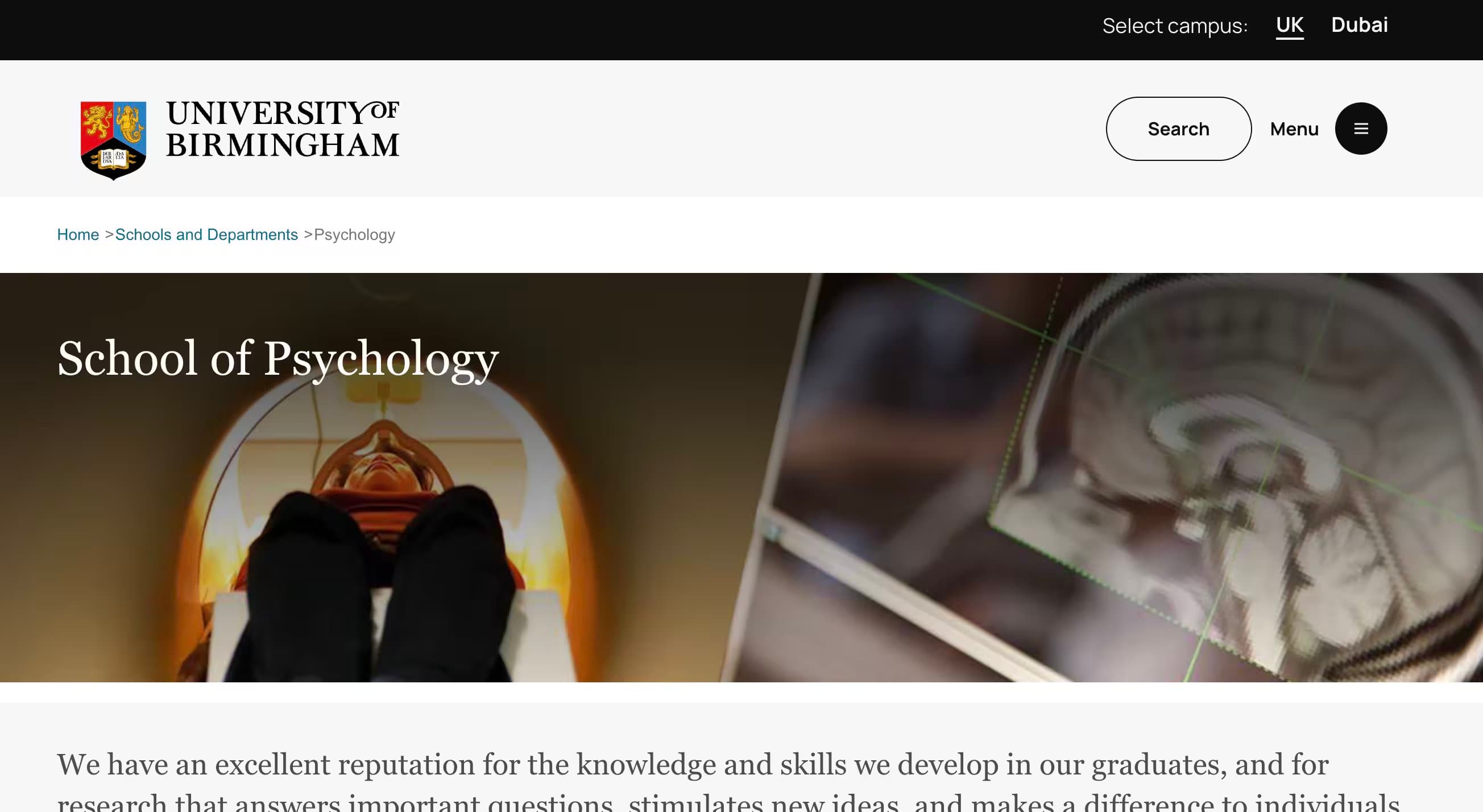 University of Birmingham School of Psychology