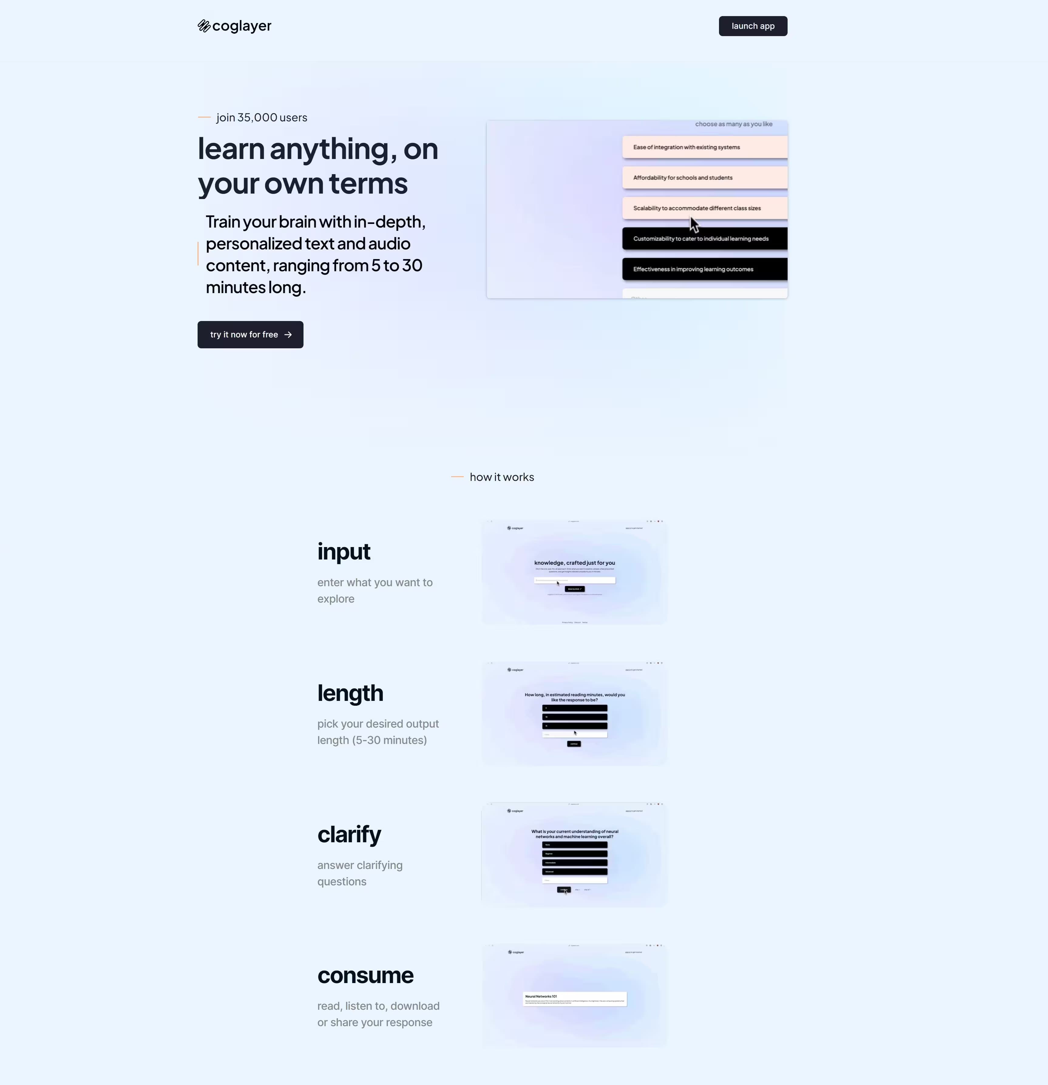 Coglayer - Personalized Text and Audio Content for Lifelong Learning