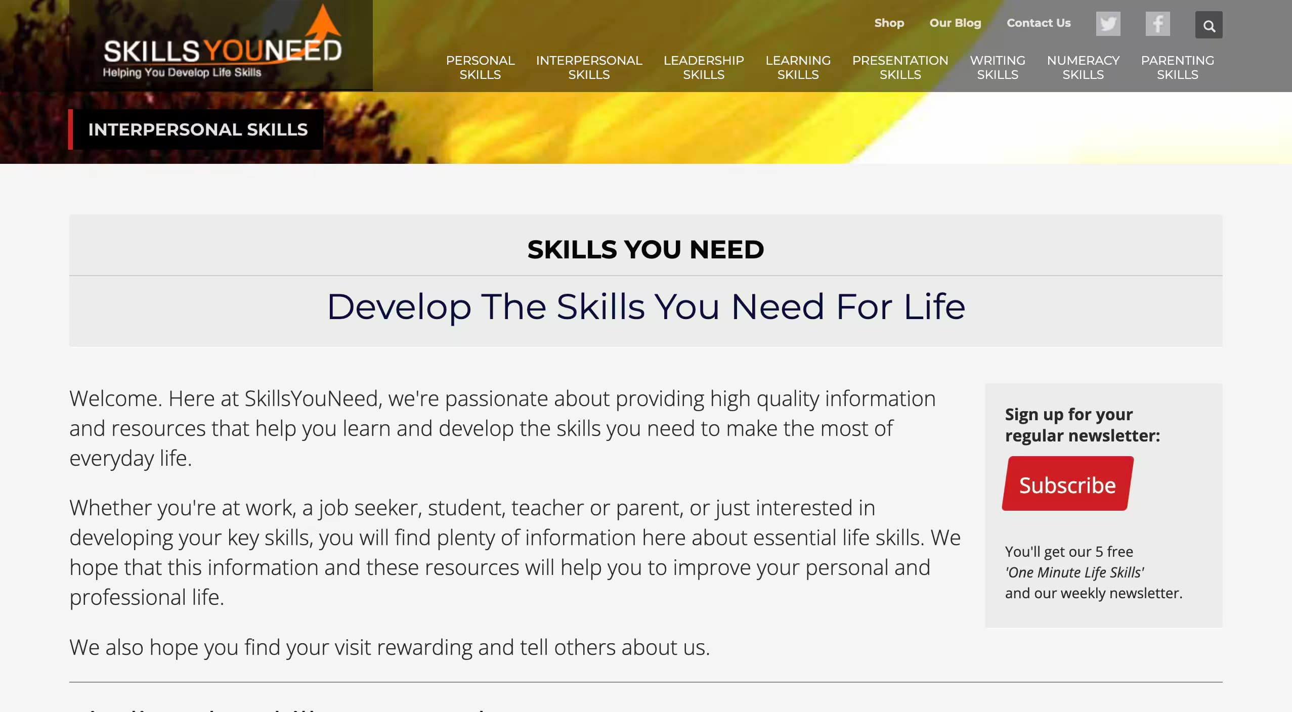 Skills You Need - Helping You Develop Life Skills