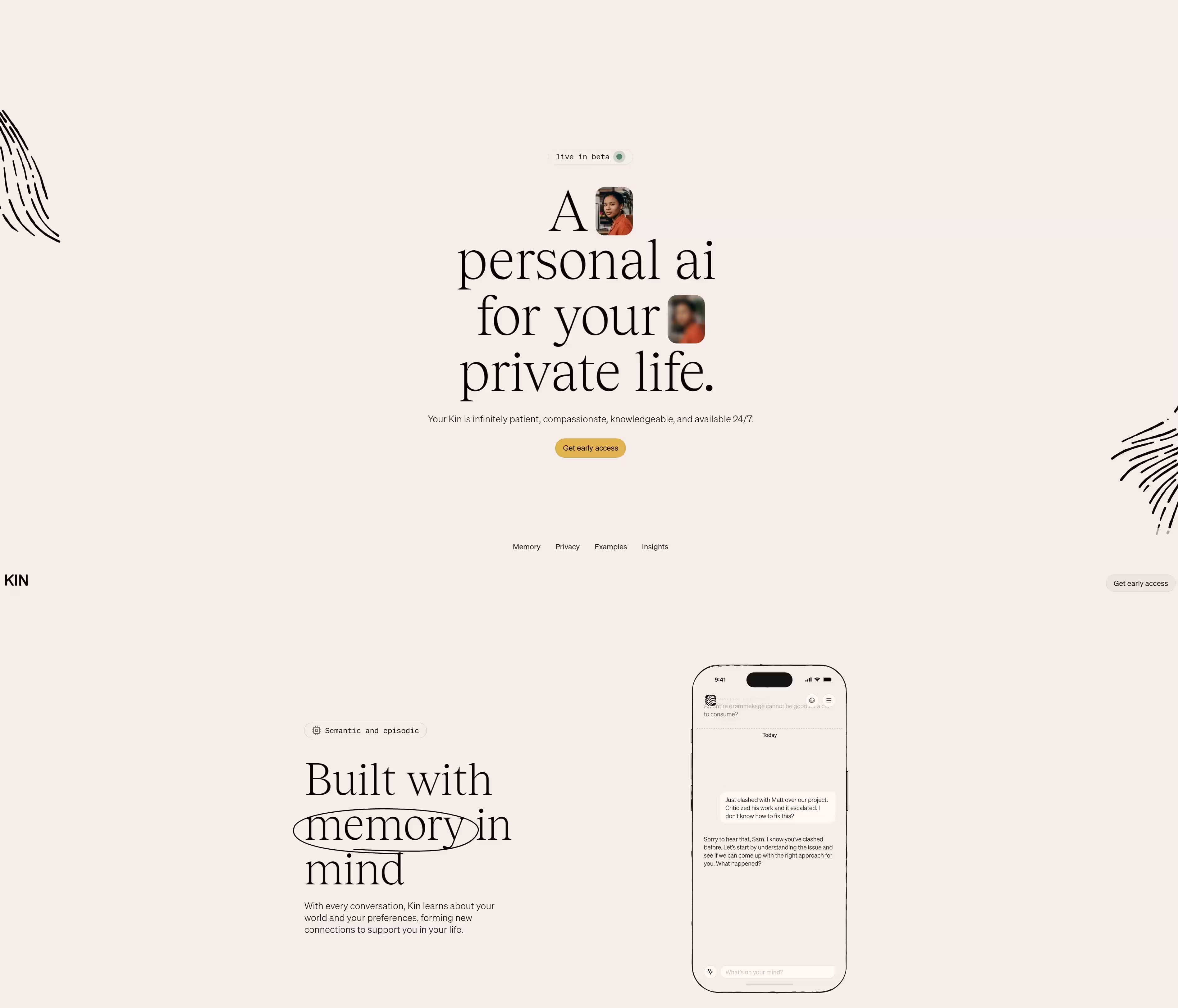 Kin - A personal AI for your private life.